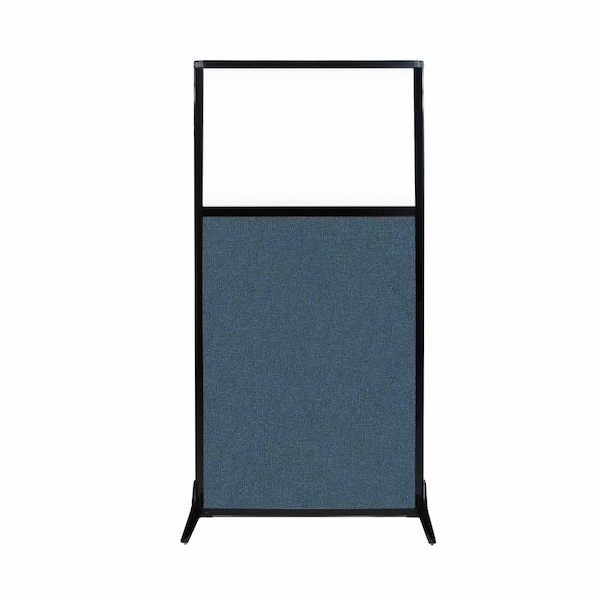 Work Station Screen 33" x 70" Caribbean Fabric With Clear Window